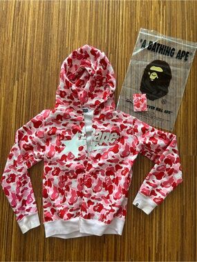 Rare Women’s Bape Bapy Pink Zip Up Hoodie